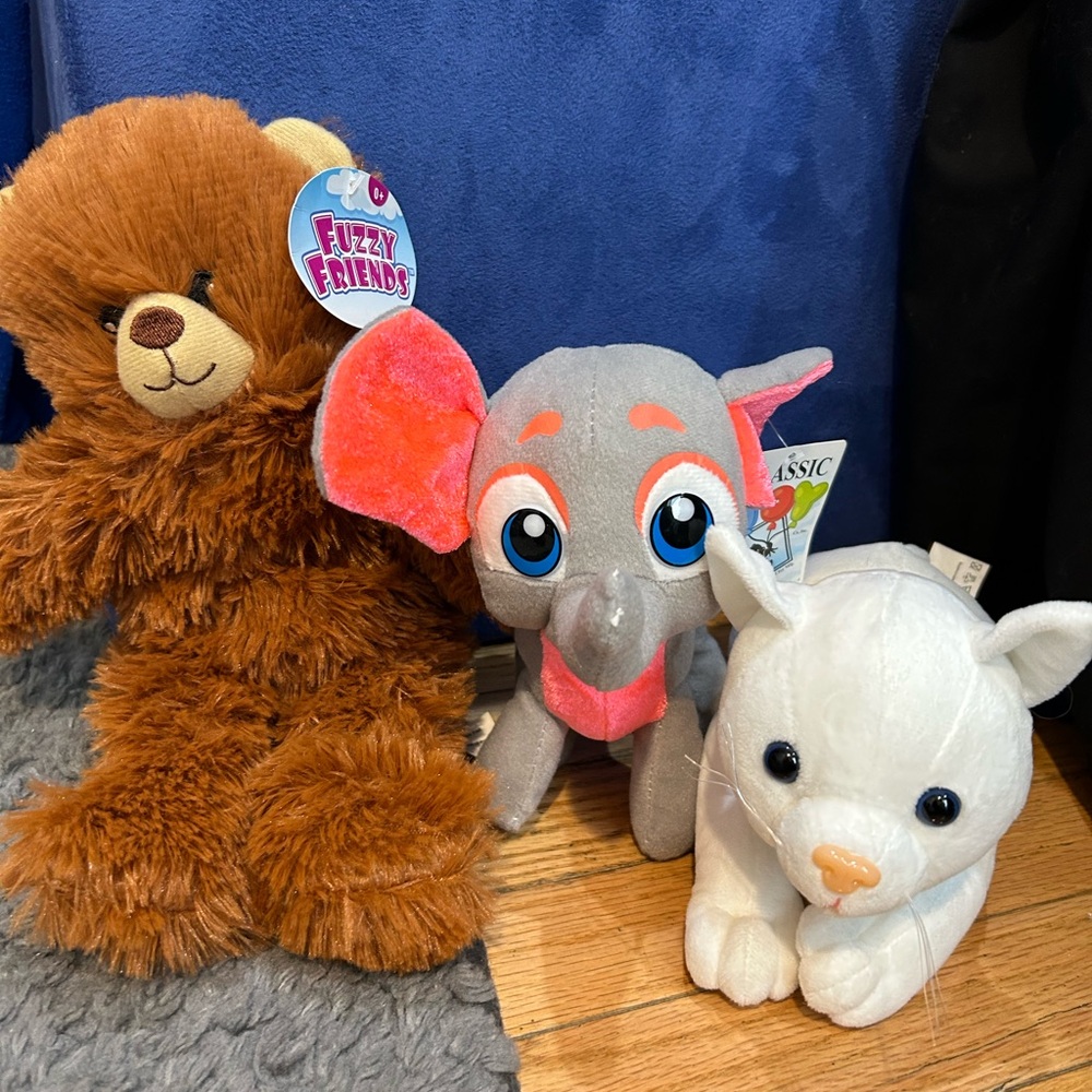 Stuffies : Bear, Elephant and Cat (3 for $5)